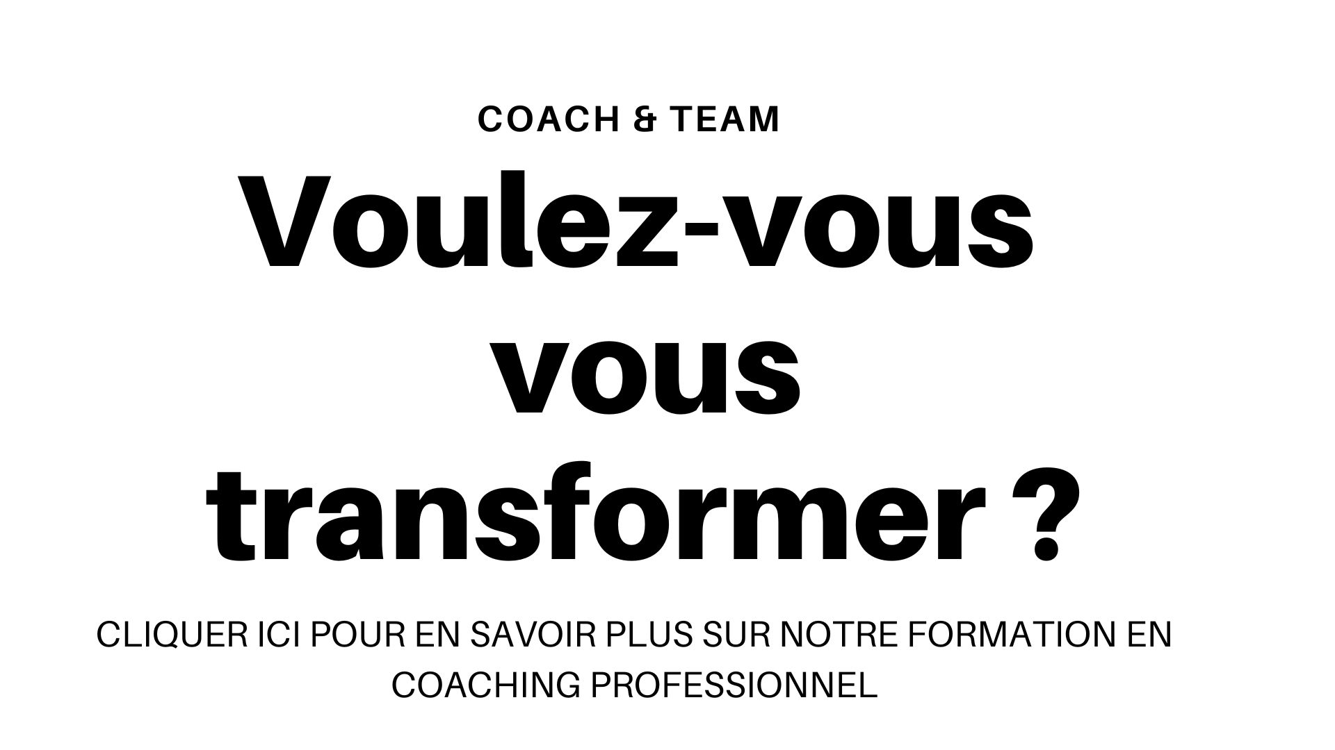 Formation Coaching professionnel Coach & Team